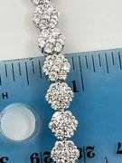925 Sterling CZ Cluster Eternity Tennis Bracelet