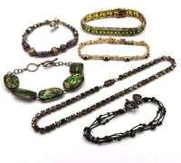 Group lot of 6 Vintage 925 sterling silver bracelets