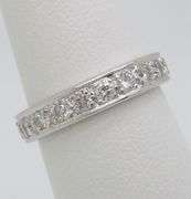 Vintage Diamond Eternity Band Crafted in 18k White Gold