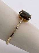 Certified 14k Yellow Gold Opal and Diamond Ring.