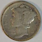 Rare key date 1921-D Mercury Dime in VG