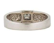 Gents 0.25ct Princess Cut Diamond Bezel Set Solitaire Band Ring in 14K