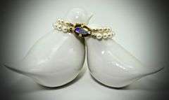 Pearl Bracelet with Stunning Opal and Diamond 14K Clasp
