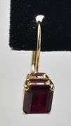 Amazing 14K Yellow Gold Approx. 3.12CTW Red Garnet Gemstone Dangle Earrings