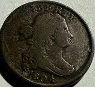 1804 Plain 4 No Stems Half Cent