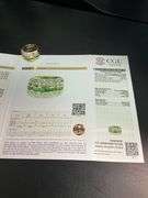 CERTIFIED 18K YELLOW GOLD LADIES  DIAMOND AND EMERALD RING / BAND