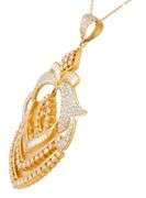 3.70ctw Baguette and Round Diamond Statement Pendant Necklace in 18K
