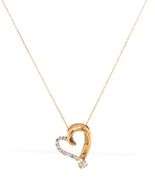 10kt Yellow gold diamond heart shaped pendant on chain
