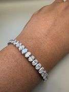 14K White Gold Oval Cut Lab Diamond Bracelet Of 17.31 Ct