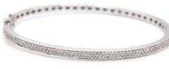 14kt White gold 1.50ctw single cut double row diamond bangle