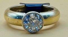 14K Yellow Gold Round Brilliant Cut 1.05ct Diamond Ring