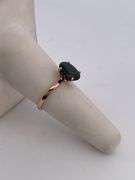 CERTIFIED  14K ROSE GOLD RING WITH A DARK BLUE SAPPHIRE