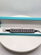 New! +10 ctw all natural iolite and diamond  weaved on fabric bracelet