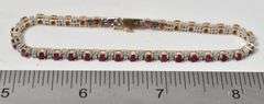 Stunning 14K Yellow Gold Ruby Gemstone Bracelet with Diamond Accents