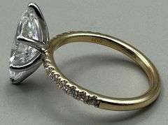 14K Two-Tone Gold Marquise Lab Diamond Ring of 2.85ct