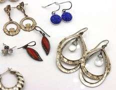 Group lot of Vintage 925 sterling silver earrings