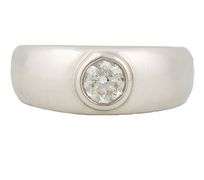 0.50ct Round Diamond Bezel Set Solitaire Band Ring in Platinum