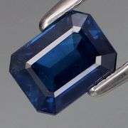 Premium blue! Emerald cut! Heated only! .91ct Sapphire!