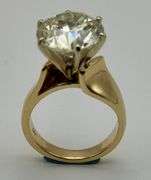 14K Yellow Gold Solitaire 6.77 cts Diamond Engagement Ring