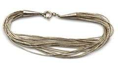 Set of Vintage 925 sterling silver multi strand necklace, bracelet and dangle earrings