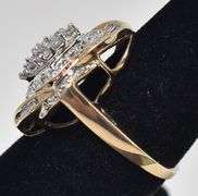 Sparkling 10K Yellow Gold Diamond Cluster Ring