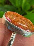 Sterling Silver 925 One of a Kind Dichroic Glass Ring Size 7