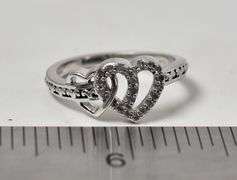 Cz Gemstone Heart Ring in Sterling Silver