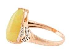 3.50ct Ethiopian Opal and 0.20ctw Diamond Statement Ring in 14K