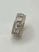 925 Sterling Silver 9mm CZ Triple Row Band