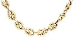 14kt Yellow gold Puff Gucci link chain necklace