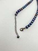 925 Sterling Silver Ross Simons Iridescent Gray And pinK Pearl With Rhinestone Accent Necklace