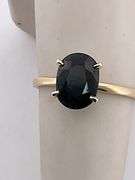 CERTIFIED 14K YELLOW GOLD SAPPHIRE RING.