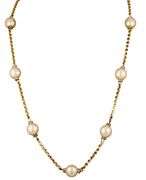 Vintage Chanel Faux Pearl and Crystal Station Necklace