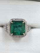 Genuine Emerald & Platinum Ring