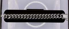 Huge 73.5 Gram 14 Kt White Gold Plate Cuban Curb Link Bracelet