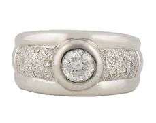 1.16ctw Round Diamond Bezel Set Pave Side Band Ring in 18K