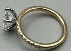 14K Two-Tone Gold Marquise Lab Diamond Ring of 1.86ct