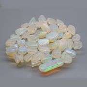 Strong play of color! Freeform! HUGE! 34.15ct untreated opal set!