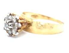 14kt Yellow gold flower style diamond ring