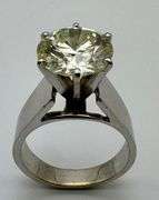 14K White Gold Solitaire 4.75ct Diamond Engagement Ring