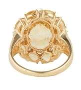 Le Vian Oval Citrine and 0.20ctw Diamond Double Frame Cocktail Ring in 14K
