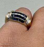 18K Yellow Gold Sapphire & Diamond Ring
