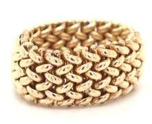 14kt Yellow gold mesh ring