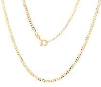 14kt Yellow gold flat curb link chain necklace