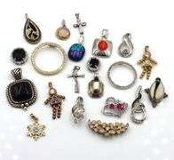 Vintage 925 sterling silver group lot of charms pendants