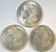 Real flashy-white top end 1921 P-D-S Morgan Silver Dollars