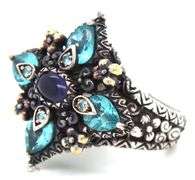 Barabara Bixby blue and white topaz lolite starburst ring