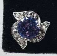 Beautiful 10K white Gold Approx. 1.38CTW Tanzanite Gemstone Stud Earrings with Diamond Accents