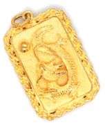 24kt Yellow gold Dragon pendant