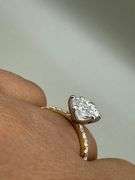 14K Two-Tone Gold Marquise Lab Diamond Ring of 2.85ct